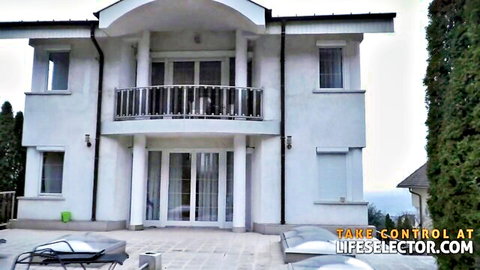 Newly divorced dad at luxury pool house with stunning hotties