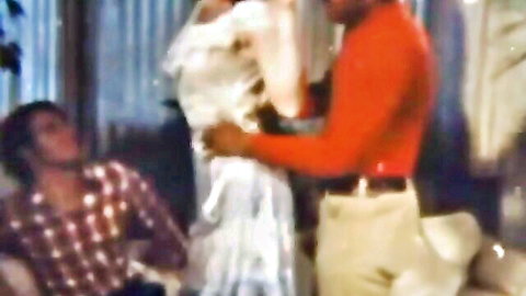 Classic vintage threesome scene with model Francisco in San Francisco Hustle XXX film