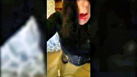 Ebony model Dee's sheer silk butt tease in black lingerie HD