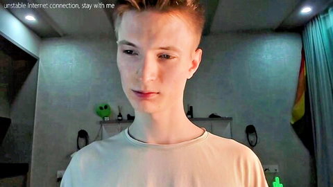 Young slim gay guy with short red hair in amateur solo video thumbnail