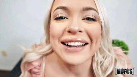 Blonde Renee Rose smiling seductively in Mofos adult video thumbnail