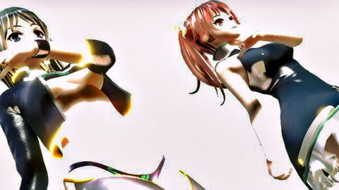 Kanon and Aria naked anime girls in seductive poses from KiLLER LADY