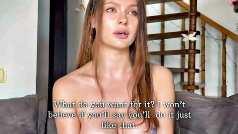 Topless brunette stepsister teases in taboo virgin fantasy scene