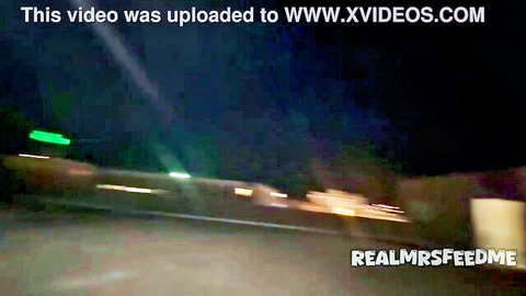 Blurry nighttime car drive in Memphis schlong scavenger hunt adventure