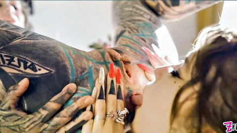 Eden Ivy in hot tattooed lesbian anal play with squirting on pornstar