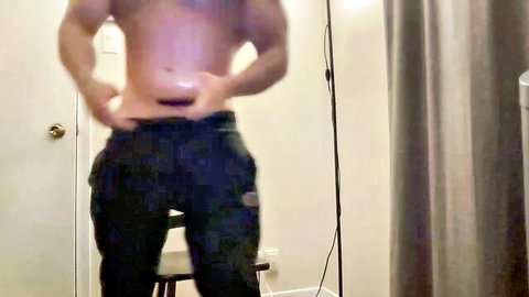 Athletic Bigdaddyrick07 exposing hairy dick in solo amateur video