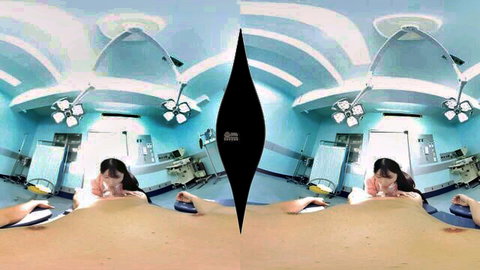 Two Asian nurses bent over exposed in medical fetish scene