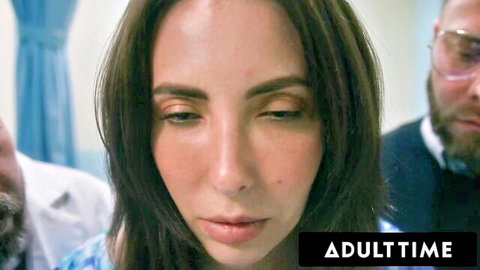 Casey Calvert intense close-up with Seth Gamble in wild Adult Time scene