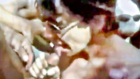 Mature blonde woman in sunglasses gives blowjobs to multiple strangers at Cap d'Agde