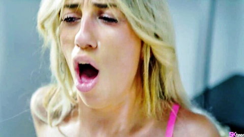 Blonde Megane Lopez moaning ecstatically in reverse cowgirl, legs spread wide for cock