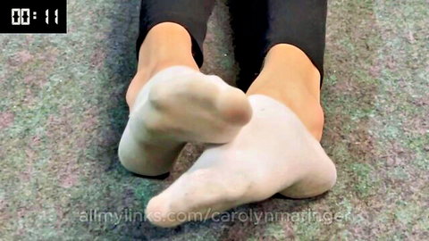 Femboy feet in white socks teasing, Carolyn Garinger solo sock fetish preview