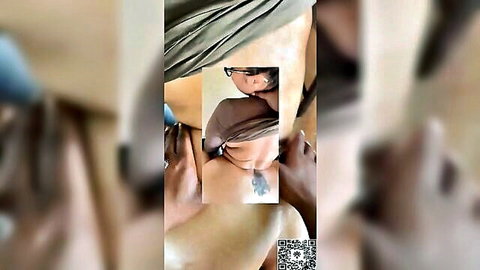 Latina MILF with big juicy ass and tattoo teases in brown wrap from behind