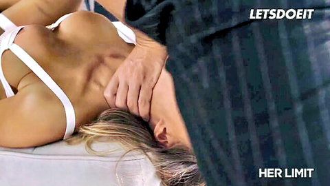 Monika Fox choked in extreme anal pose, harness lingerie - Her Limit