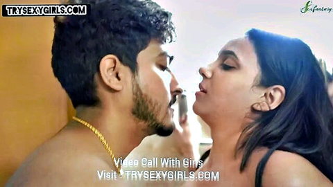 Plumber boy seduces sexy Indian lady with intimate kiss, hardcore tease