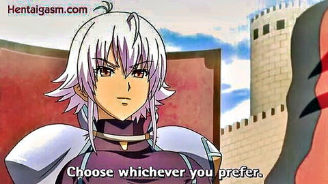 White-haired demon girl in purple armor from Demon hentai anime
