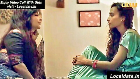 Indian sisters-in-law in saree and silk dress, intimate softcore chat