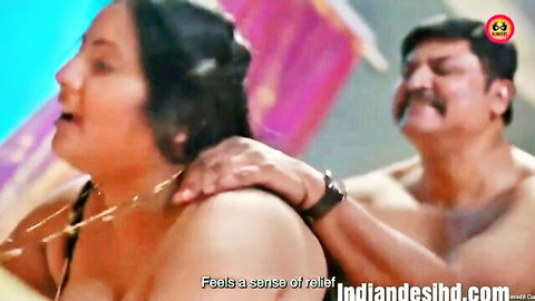 Indian woman in jewelry feels relief from man's touch in Devar Ji Ullu episode 4