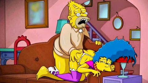 Homer Simpson fucks reluctant housewife Marge in Simpsons parody porn