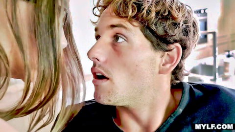 Chanel Preston close-up tease with stepson, open mouth expression