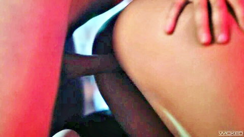 Alexis Tae in doggy style with Seth Gamble penetrating her tight pussy
