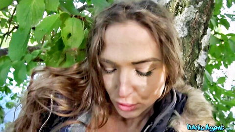 Nicole Pearl seductive close-up outdoors by the lake, Fake Hub