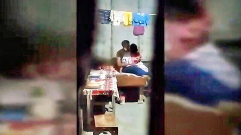 Desi Indian mom in village hugged by man from behind, amateur embrace