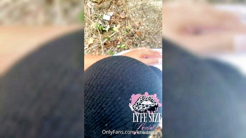 Kendoll's big ass exposed on hiking trail outdoor blowjob tease