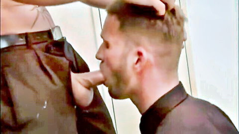 Muscular white guys in gay bareback oral sex, Berlin unprotected scene