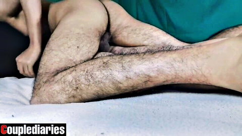 Sara Beauty Arabic in hot Moroccan porn scene with hairy nude stud on bed