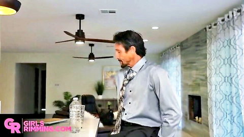 Avery Black - A New Home With Dad, mature Asian man in suit standing thoughtfully