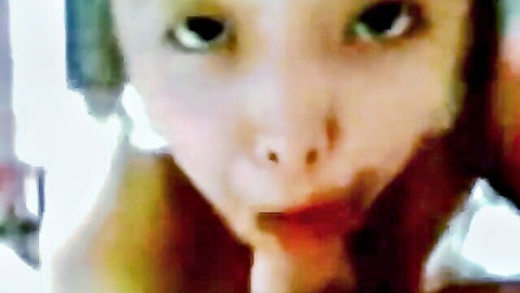 Pretty Di Asian model sucking dick in close-up blowjob