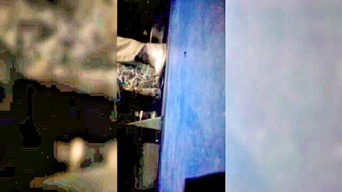 Blurry candid voyeur shot of seated woman in bus at night, upskirt view
