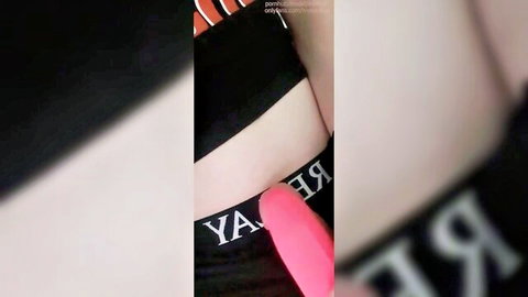 Ivy Lust trans emo masturbates with pink vibrator in black panties