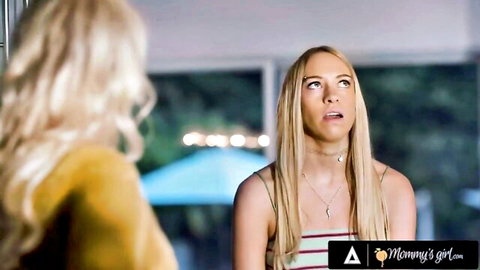 Katie Morgan faces surprised stepdaughter Khloe Kapri in lesbian Mommy's Girl scene