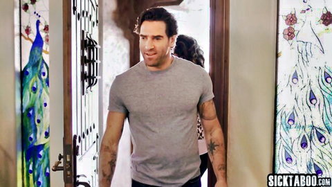 Arabelle Raphael big tits MILF with muscular guy in steamy scene