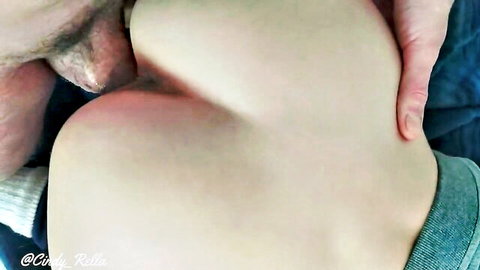 Risky stepsister titjob quickie before parents arrive - amateur close-up