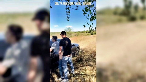 JackDaniel humps 18yo college girl outdoors by van