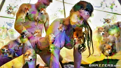 Aletta Ocean in trippy acid sex compilation with colorful nude bodies and wild action