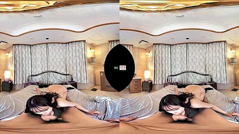 VR solo nude Asian babe with big ass lying seductively on bed