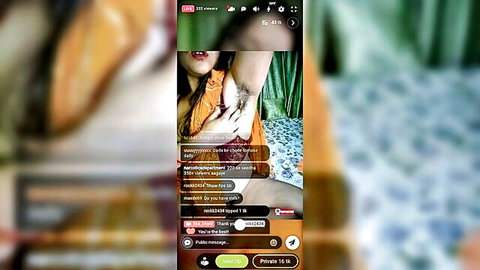 Hot Bengali woman exposing hairy armpit in orange top tease