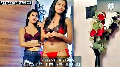 Two Indian women in sexy lingerie for romantic lesbian bhabhi-nand encounter