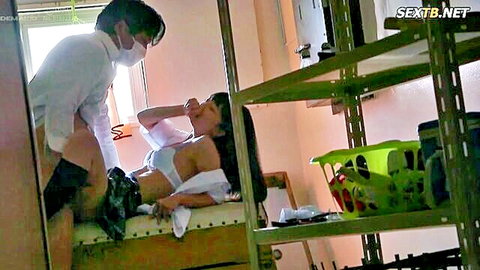 Asian stepsister in white lingerie gets intimate with masked boyfriend in JAV scene