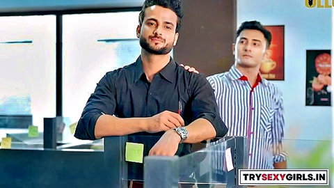 Two Indian men in office shirts, close pose from Samne Wale Khidki Part 3 web series