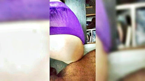 Hot Desi girl in purple lingerie with big ass drilled doggy style