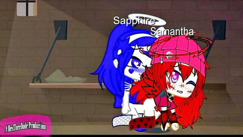 Gacha lesbian futanari embrace with Sapphire dominating Semantha