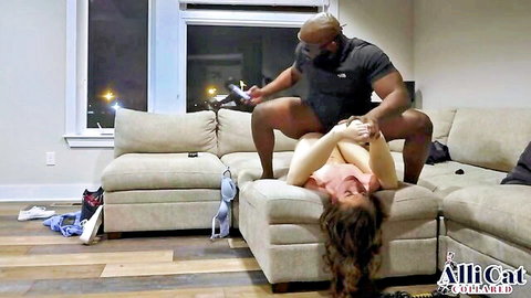 Petite white hotwife submits to muscular black bull in intense interracial sex