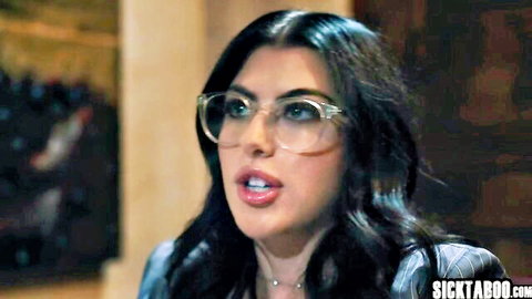 Brunette teen in glasses seduces in blazer for lusty lesbian piano fuck