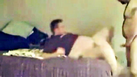 Hairy bear fucks his cub in bedroom anal scene