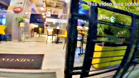 Late night street walk by vibrant restaurant entrance in amateur hookup search