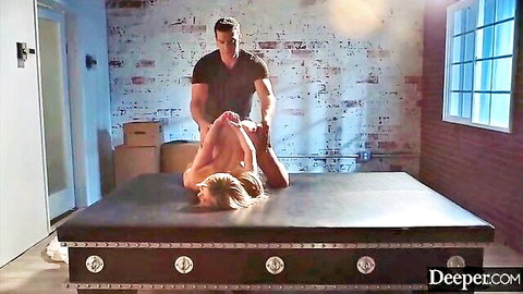 Nicole Doshi bound and submissive in intense orgasm with dominant man